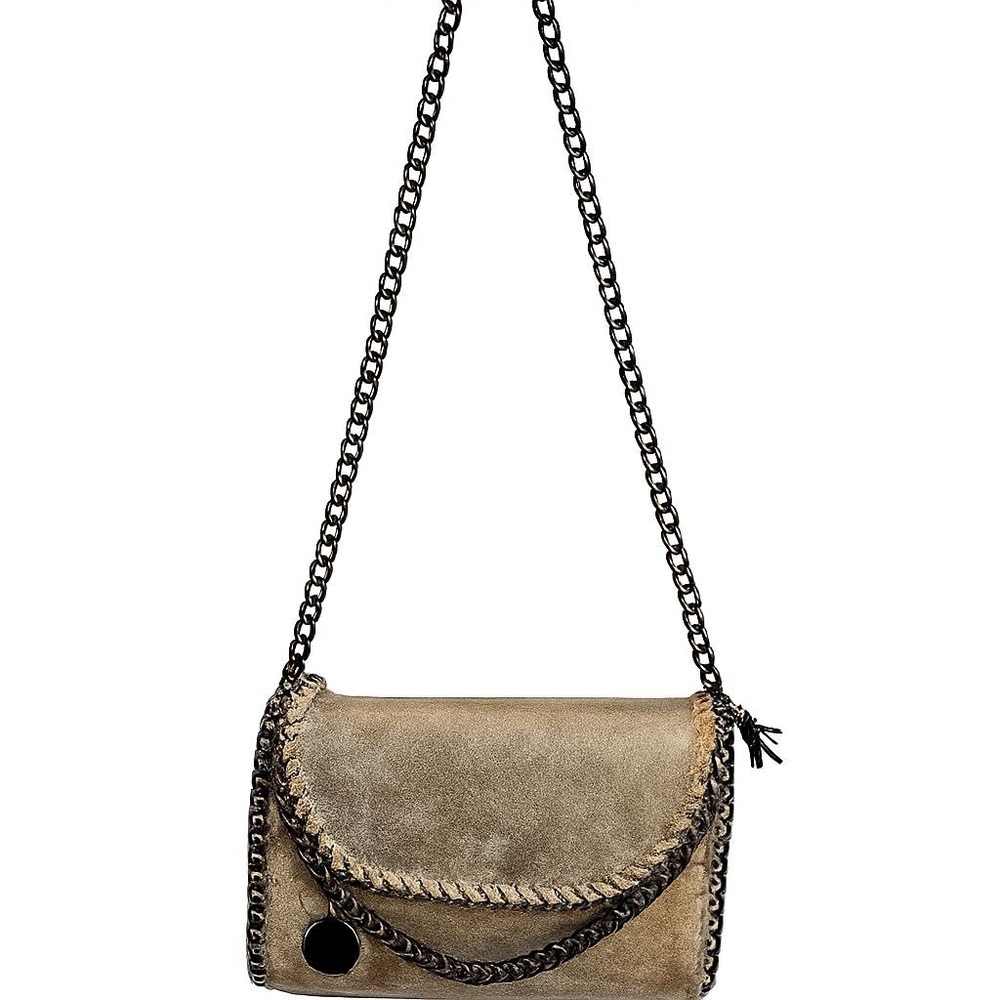 Stylish Cream Sparkle Chain Shoulder Bag
